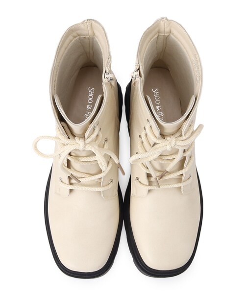 SHOO・LA・RUE（シューラルー）の「◆レースアップブーツ（ブーツ・レディース・ブラック/アイボリー・35/45）」の8枚目の写真