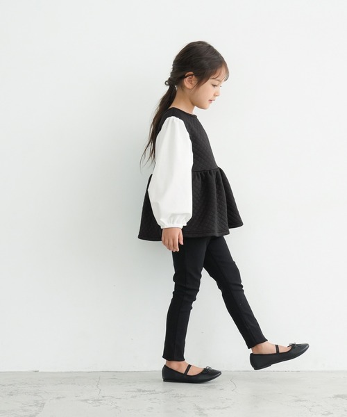 coca（coca）（コカ）の「キッズ キルティングベストドッキングブラウス（シャツ/ブラウス・キッズ・ライトベージュ/ブラック・110/120/130/140）」の4枚目の写真