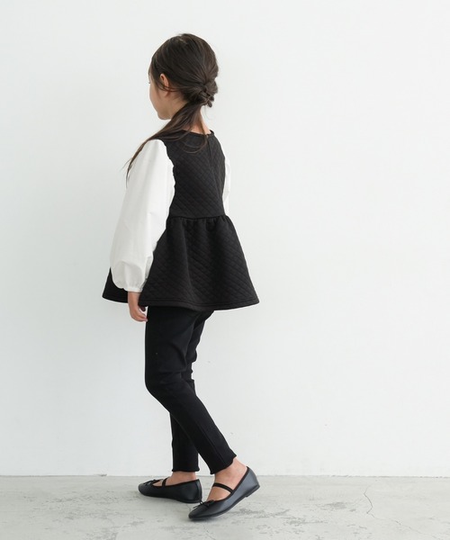 coca（coca）（コカ）の「キッズ キルティングベストドッキングブラウス（シャツ/ブラウス・キッズ・ライトベージュ/ブラック・110/120/130/140）」の6枚目の写真