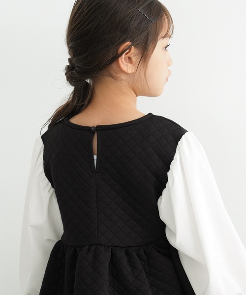 coca（coca）（コカ）の「キッズ キルティングベストドッキングブラウス（シャツ/ブラウス・キッズ・ライトベージュ/ブラック・110/120/130/140）」の9枚目の写真