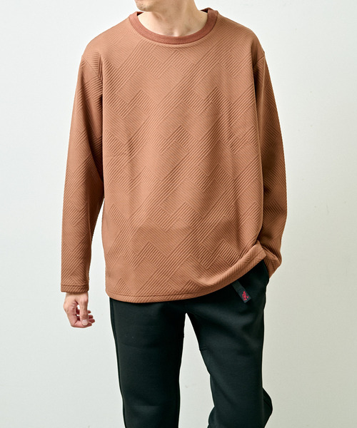 【MASTER FRAME】ブリスタージャガードクルーネックロングスリーブTシャツ（Tシャツ/カットソー）｜MASTER FRAME（マスターフレーム ） 5,517円