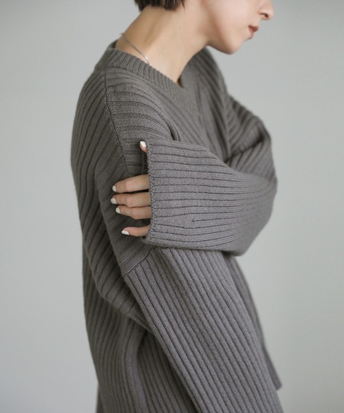 セール】ワイドリブルーズVネックニット（ニット/セーター）｜select