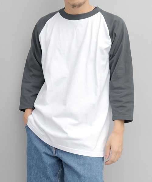 Goodwear（グッドウェア）の「＜A.M.S.別注＞ USAコットン ラグラン 七分袖 ロングスリーブ Tシャツ ルーズシルエット（Tシャツ/カットソー・メンズ・ホワイト系その他4/ホワイト系その他3/グレー系その他/グレー系その他2/ホワイト系その他2/ホワイト系その他・L/XL/M）」の3枚目の写真