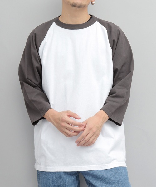 Goodwear（グッドウェア）の「＜A.M.S.別注＞ USAコットン ラグラン 七分袖 ロングスリーブ Tシャツ ルーズシルエット（Tシャツ/カットソー・メンズ・ホワイト系その他4/ホワイト系その他3/グレー系その他/グレー系その他2/ホワイト系その他2/ホワイト系その他・L/XL/M）」の8枚目の写真