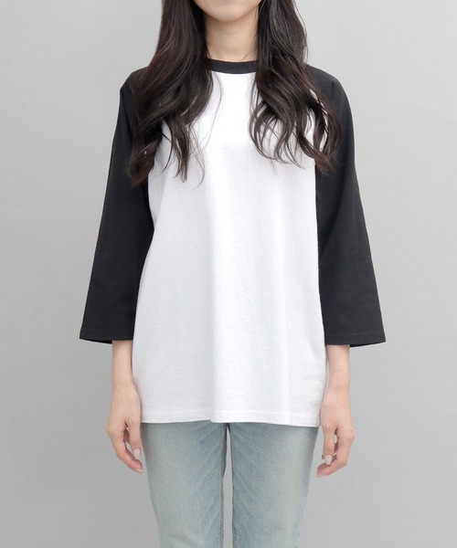 Goodwear（グッドウェア）の「＜A.M.S.別注＞ USAコットン ラグラン 七分袖 ロングスリーブ Tシャツ ルーズシルエット（Tシャツ/カットソー・メンズ・ホワイト系その他4/ホワイト系その他3/グレー系その他/グレー系その他2/ホワイト系その他2/ホワイト系その他・L/XL/M）」の19枚目の写真