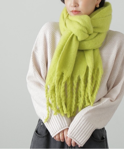 FREE'S MART（フリーズマート）の「◆無地ブークレストール（ストール/ショール・レディース・イエロー/ブルー/ホワイト/ダークグレー・ﾌﾘ-/FREE）」の4枚目の写真