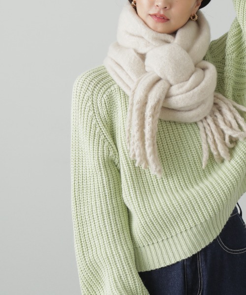 FREE'S MART（フリーズマート）の「◆無地ブークレストール（ストール/ショール・レディース・イエロー/ブルー/ホワイト/ダークグレー・ﾌﾘ-/FREE）」の10枚目の写真