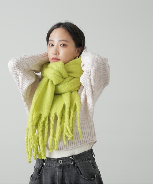 FREE'S MART（フリーズマート）の「◆無地ブークレストール（ストール/ショール・レディース・イエロー/ブルー/ホワイト/ダークグレー・ﾌﾘ-/FREE）」の16枚目の写真