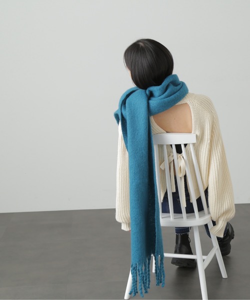 FREE'S MART（フリーズマート）の「◆無地ブークレストール（ストール/ショール・レディース・イエロー/ブルー/ホワイト/ダークグレー・ﾌﾘ-/FREE）」の12枚目の写真