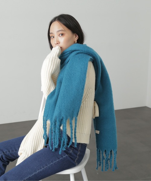 FREE'S MART（フリーズマート）の「◆無地ブークレストール（ストール/ショール・レディース・イエロー/ブルー/ホワイト/ダークグレー・ﾌﾘ-/FREE）」の14枚目の写真