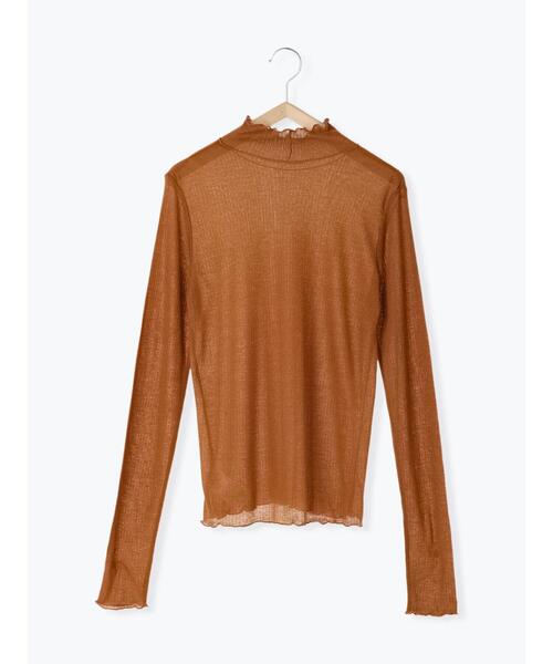 Samansa Mos2 blue（サマンサモスモスブルー）の「シアーリブハイネックロンT（Tシャツ/カットソー・レディース・ブラック/キナリ/キャメル/ブルー・F）」の20枚目の写真