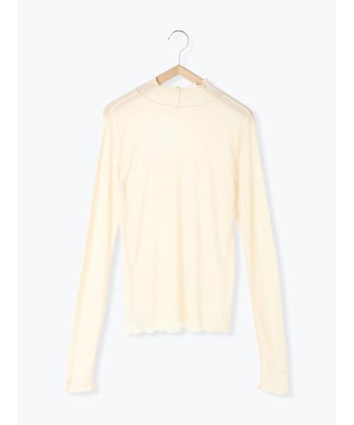 Samansa Mos2 blue（サマンサモスモスブルー）の「シアーリブハイネックロンT（Tシャツ/カットソー・レディース・ブラック/キナリ/キャメル/ブルー・F）」の18枚目の写真