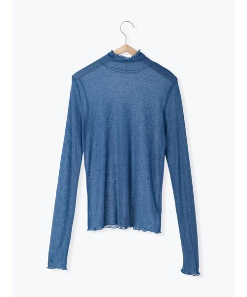 Samansa Mos2 blue（サマンサモスモスブルー）の「シアーリブハイネックロンT（Tシャツ/カットソー・レディース・ブラック/キナリ/キャメル/ブルー・F）」の17枚目の写真