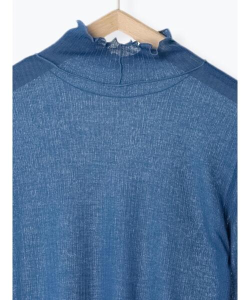 Samansa Mos2 blue（サマンサモスモスブルー）の「シアーリブハイネックロンT（Tシャツ/カットソー・レディース・ブラック/キナリ/キャメル/ブルー・F）」の16枚目の写真