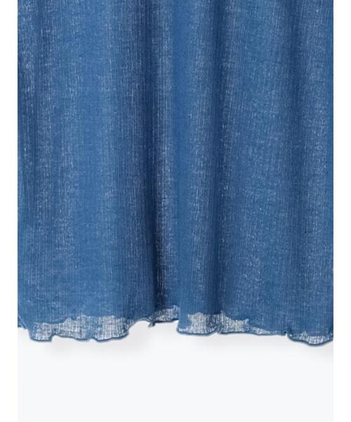 Samansa Mos2 blue（サマンサモスモスブルー）の「シアーリブハイネックロンT（Tシャツ/カットソー・レディース・ブラック/キナリ/キャメル/ブルー・F）」の14枚目の写真