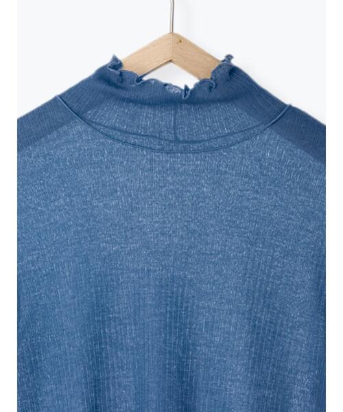 Samansa Mos2 blue（サマンサモスモスブルー）の「シアーリブハイネックロンT（Tシャツ/カットソー・レディース・ブラック/キナリ/キャメル/ブルー・F）」の13枚目の写真