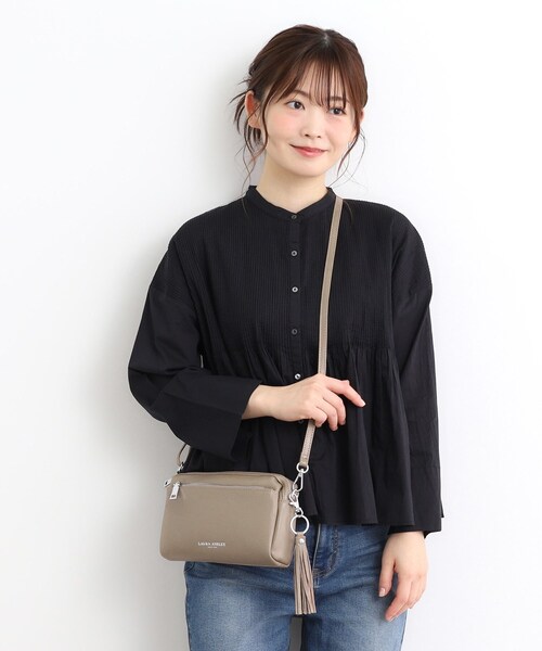 ベルト長さ調節可】レザージップショルダー（ショルダーバッグ