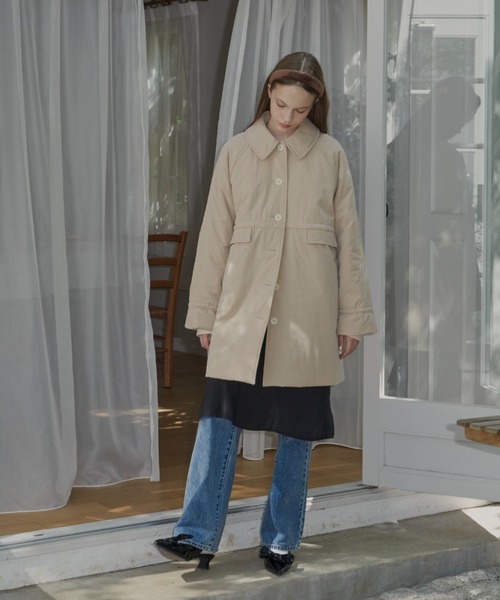 GIUNON（ジウノン）の「drawstring puffer jacket / ドローストリング中綿ジャケット（その他アウター・レディース・ベージュ/ブラック・FREE）」の22枚目の写真