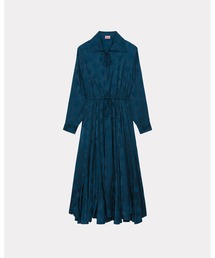 KENZO 24SS ドレス-ロング ホワイト系 MONOQLO/モノクロ】アシンメトリー/ フリル/ ベア/ ラメ