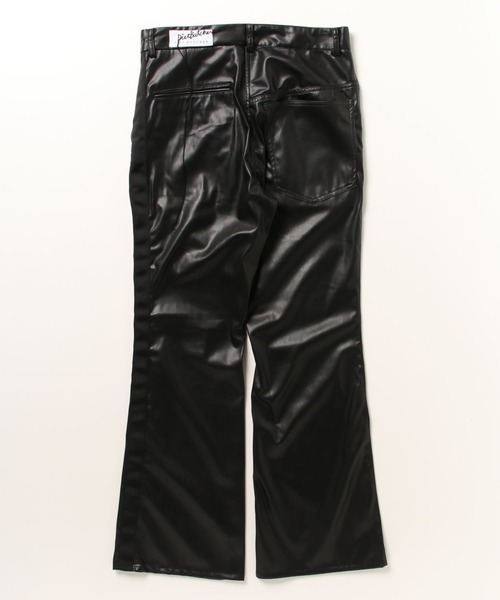 DIET BUTCHER(ダイエットブッチャー)の「★DIET BUTCHER Faux leather side line flared slim trouser(スラックス・メンズ・ブラック/ゴールド・SMALL/MEDIUM)」の3枚目の写真