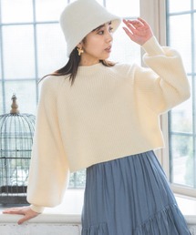 mysty woman | ショートラグランリブニット　986359(ニット/セーター)