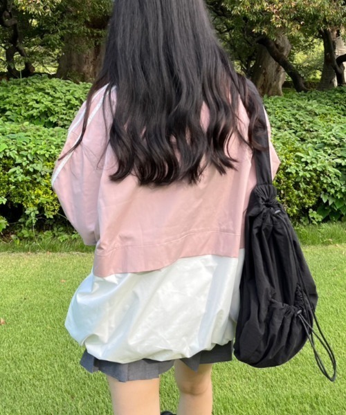 nemne store(ネンネストア)の「【低身長サイズあり】配色刺繍トラックジップブルゾン(ブルゾン・レディース・ネイビー/アイボリー/ピンク・SMALL/MEDIUM)」の20枚目の写真