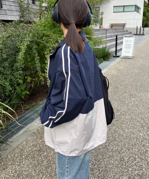 nemne store(ネンネストア)の「【低身長サイズあり】配色刺繍トラックジップブルゾン(ブルゾン・レディース・ネイビー/アイボリー/ピンク・SMALL/MEDIUM)」の14枚目の写真