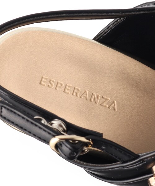 ESPERANZA(エスペランサ)の「フェイクパールバックル付きハイヒールミュール 結婚式二次会 パーティー(サンダル・レディース・ブラック/ベージュ・22.5cm/23.0cm/23.5cm/24.0cm/24.5cm)」の14枚目の写真