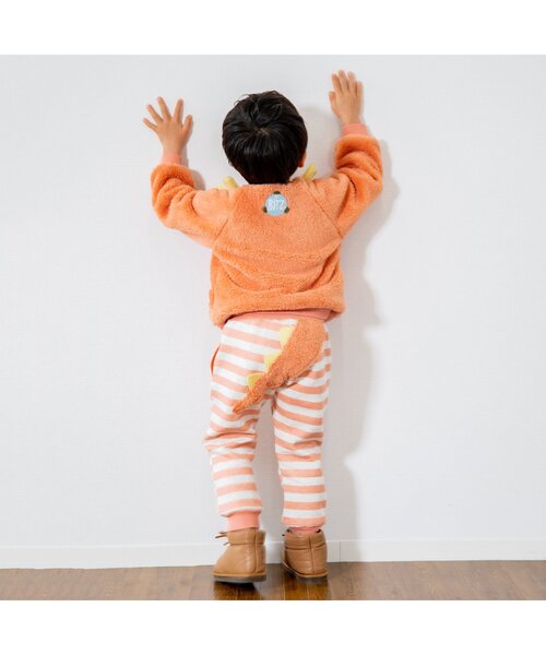 BIT'Z（ビッツ）の「ドラゴンなりきりトレーナー（スウェット・キッズ・オレンジ/カーキ・80/90/95/100/110/120）」の4枚目の写真
