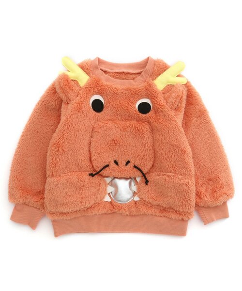 BIT'Z（ビッツ）の「ドラゴンなりきりトレーナー（スウェット・キッズ・オレンジ/カーキ・80/90/95/100/110/120）」の5枚目の写真