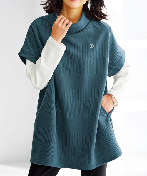 U.S. POLO ASSN.(ユーエスポロアッスン)の「<USPA>チュニックアンサンブル(アンサンブル・レディース・ブルー系その他/チャコール・MEDIUM/LARGE/X-LARGE)」の2枚目の写真