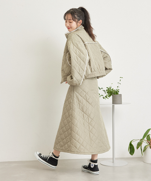 Jayro（ジャイロ）の「キルテイング中綿SK（スカート・レディース・カーキ/キャメル/ベージュ・M）」の6枚目の写真