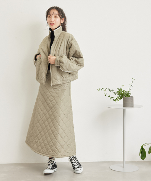 Jayro（ジャイロ）の「キルテイング中綿SK（スカート・レディース・カーキ/キャメル/ベージュ・M）」の7枚目の写真