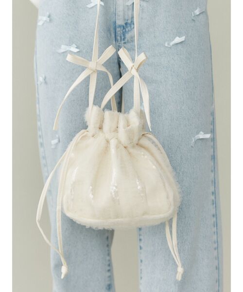 merry jenny(メリージェニー)の「ribbonスパンコールポシェット(ショルダーバッグ・レディース・ブルー/アイボリー/ピンク・FREE)」の2枚目の写真