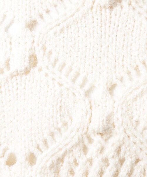 OPAQUE.CLIP（オペークドットクリップ）の「◆≪M-LLsize≫ ぽこぽこスカシ編み柄タートルニット【洗濯機洗い可】（ニット/セーター・レディース・サックスブルー/グレー/オフホワイト・38/42/40）」の13枚目の写真