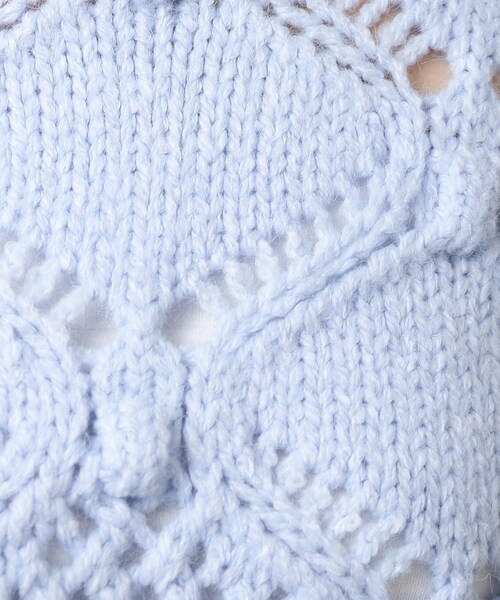 OPAQUE.CLIP（オペークドットクリップ）の「◆≪M-LLsize≫ ぽこぽこスカシ編み柄タートルニット【洗濯機洗い可】（ニット/セーター・レディース・サックスブルー/グレー/オフホワイト・38/42/40）」の15枚目の写真