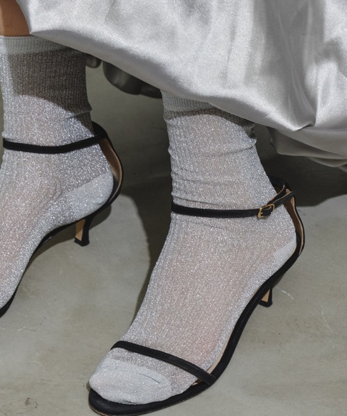 Aunt Marie's（アントマリーズ）の「シアーラメカラーリブソックス（ソックス/靴下・レディース・ブラック/シルバー/ピンク/ホワイト/ゴールド・FREE）」の20枚目の写真