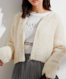 VIS | リボンヤーンジップカーディガン(カーディガン/ボレロ)