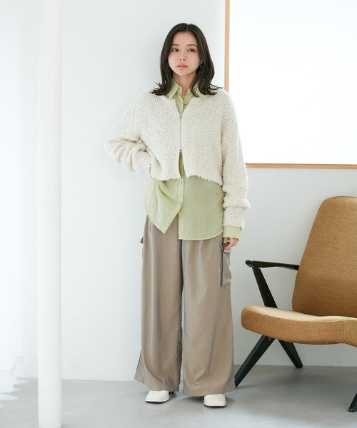 VIS（ビス）の「リボンヤーンジップカーディガン（カーディガン/ボレロ・レディース・ライトグレー/ホワイト系その他5/ピンク系その他2・FREE）」の10枚目の写真