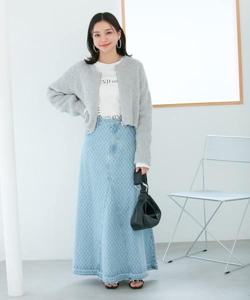 VIS（ビス）の「リボンヤーンジップカーディガン（カーディガン/ボレロ・レディース・ライトグレー/ホワイト系その他5/ピンク系その他2・FREE）」の19枚目の写真