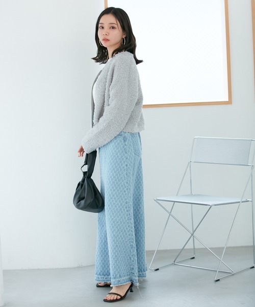 VIS（ビス）の「リボンヤーンジップカーディガン（カーディガン/ボレロ・レディース・ライトグレー/ホワイト系その他5/ピンク系その他2・FREE）」の21枚目の写真