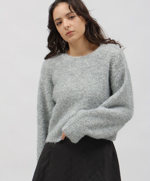 LAKOLE（ラコレ）の「3ゲージラメブークレプルオーバー / 995789（ニット/セーター・レディース・オレンジ/ライトブルー/グレー・MEDIUM/SMALL）」の15枚目の写真