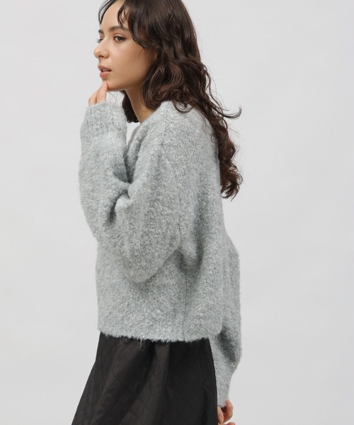 LAKOLE（ラコレ）の「3ゲージラメブークレプルオーバー / 995789（ニット/セーター・レディース・オレンジ/ライトブルー/グレー・MEDIUM/SMALL）」の16枚目の写真