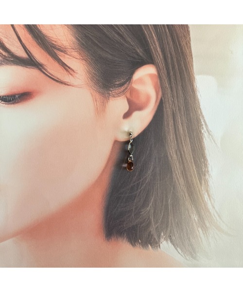 tone（トーン）の「【-lensa-】シルバー×ピンクのシンプルピアス(MA)（ピアス（両耳用）・レディース・シルバー・FREE）」の5枚目の写真