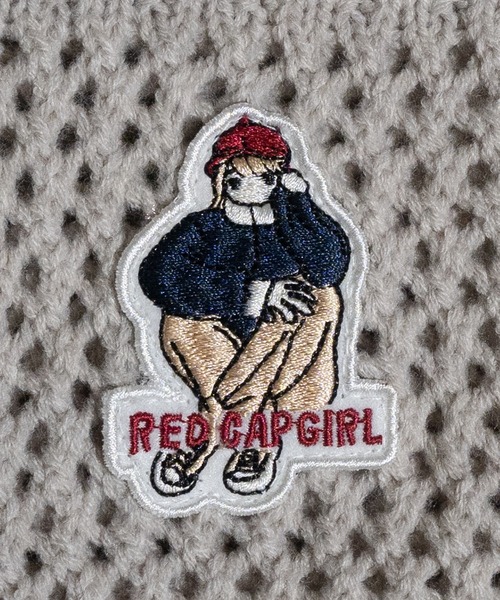 Red Cap Girl（レッドキャプガール）の「【a-r】〔RedCapGirl/レッドキャップガール〕ワンポイントワッペン オーバーサイズ クルーネックメッシュニット（ニット/セーター・メンズ・ブルー/ベージュ/ブラック・MEDIUM/LARGE）」の22枚目の写真