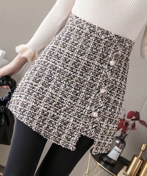 Miniministore（ミニミニストア）の「ツイード スカート レディース（スカート・レディース・ブラック/ベージュ・L/M/S/XL）」の2枚目の写真