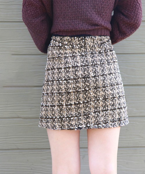 Miniministore（ミニミニストア）の「ツイード スカート レディース（スカート・レディース・ブラック/ベージュ・L/M/S/XL）」の13枚目の写真