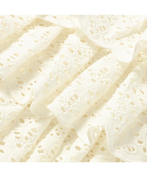 セール】EMBレースフリル クッションカバー 450×450 ホワイト（007