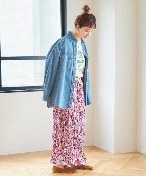 Gleamy/グリーミー】フラワープリントスカート2（スカート