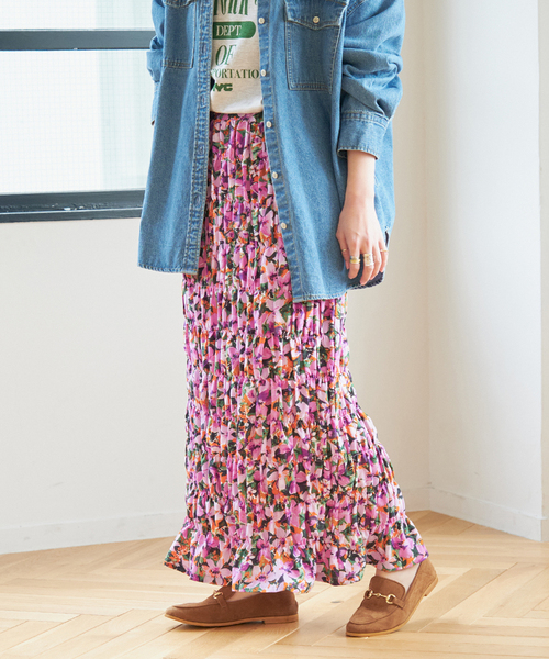 Gleamy/グリーミー】フラワープリントスカート2（スカート）｜B.C